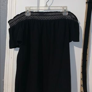 Black off the shoulder shirt